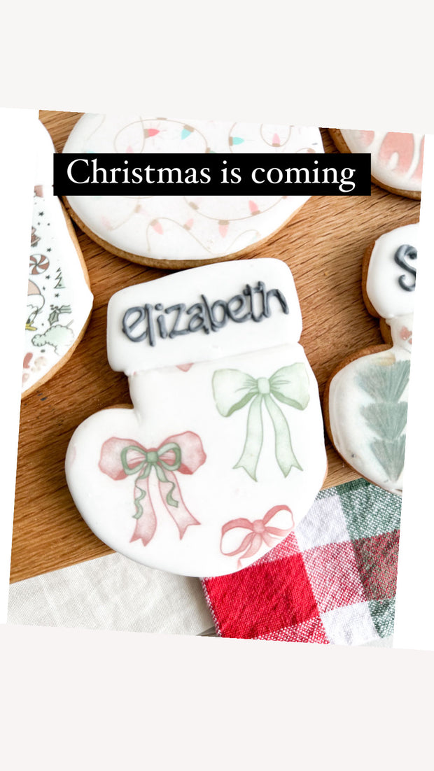 personalise christmas stocking cookie