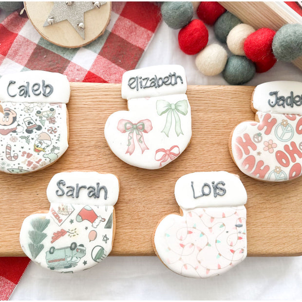 personalise christmas stocking cookie