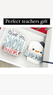 snow man teachers gift /Merry Christmas Thank you Teacher biscuits ,