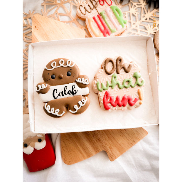 Personalised oh snap ginger boy cookie /oh snap biscuit / gingerbread biscuit