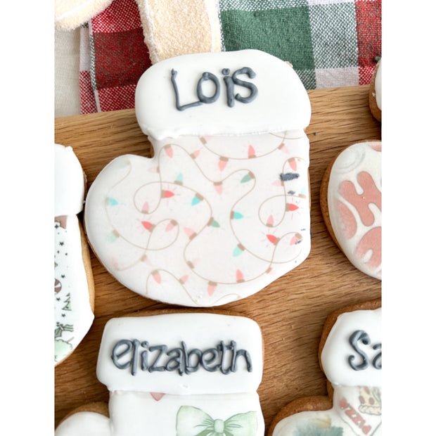 personalise christmas stocking cookie