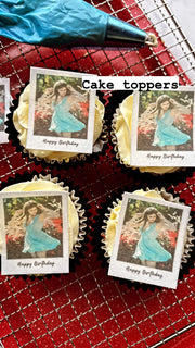 15 Edible polaroid pre-cut toppers | Wafer Card | Icing sheet.