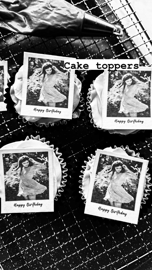 15 Edible polaroid pre-cut toppers | Wafer Card | Icing sheet.