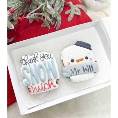 snow man teachers gift /Merry Christmas Thank you Teacher biscuits ,