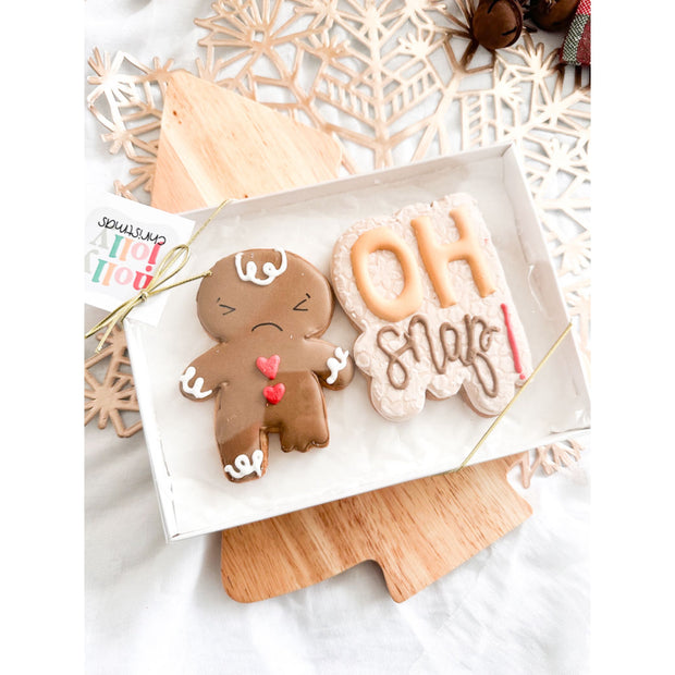 Personalised oh snap ginger boy cookie /oh snap biscuit / gingerbread biscuit