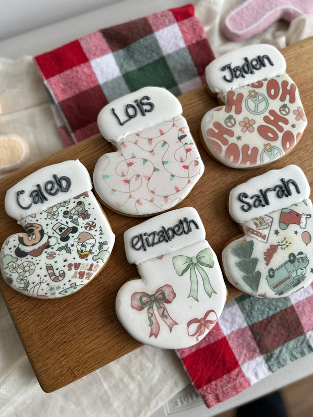 personalise christmas stocking cookie