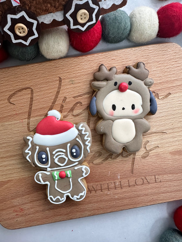 Stitch gingy cookie / Reindeer Pochacco cookies