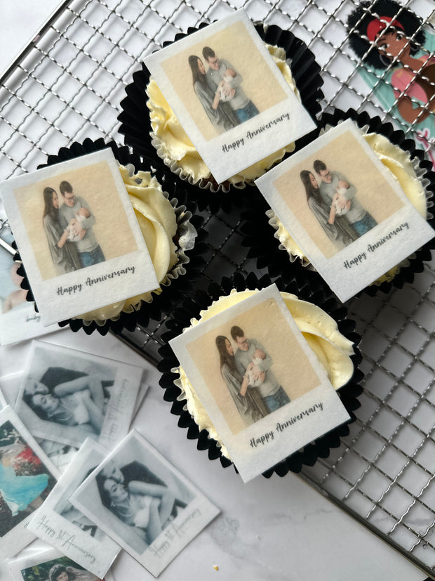 15 Edible polaroid pre-cut toppers | Wafer Card | Icing sheet.