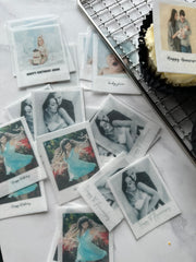 15 Edible polaroid pre-cut toppers | Wafer Card | Icing sheet.