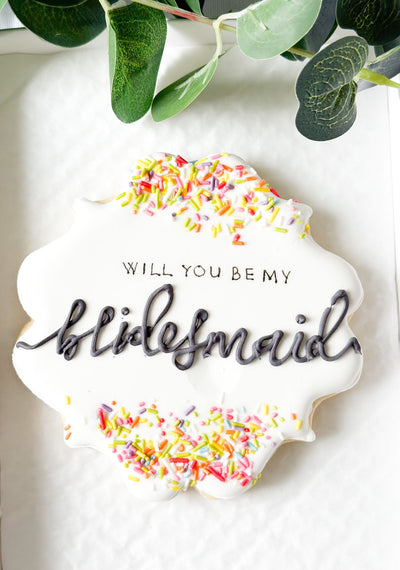 Bridesmaid proposal cookie/  bridesmaid iced biscuit